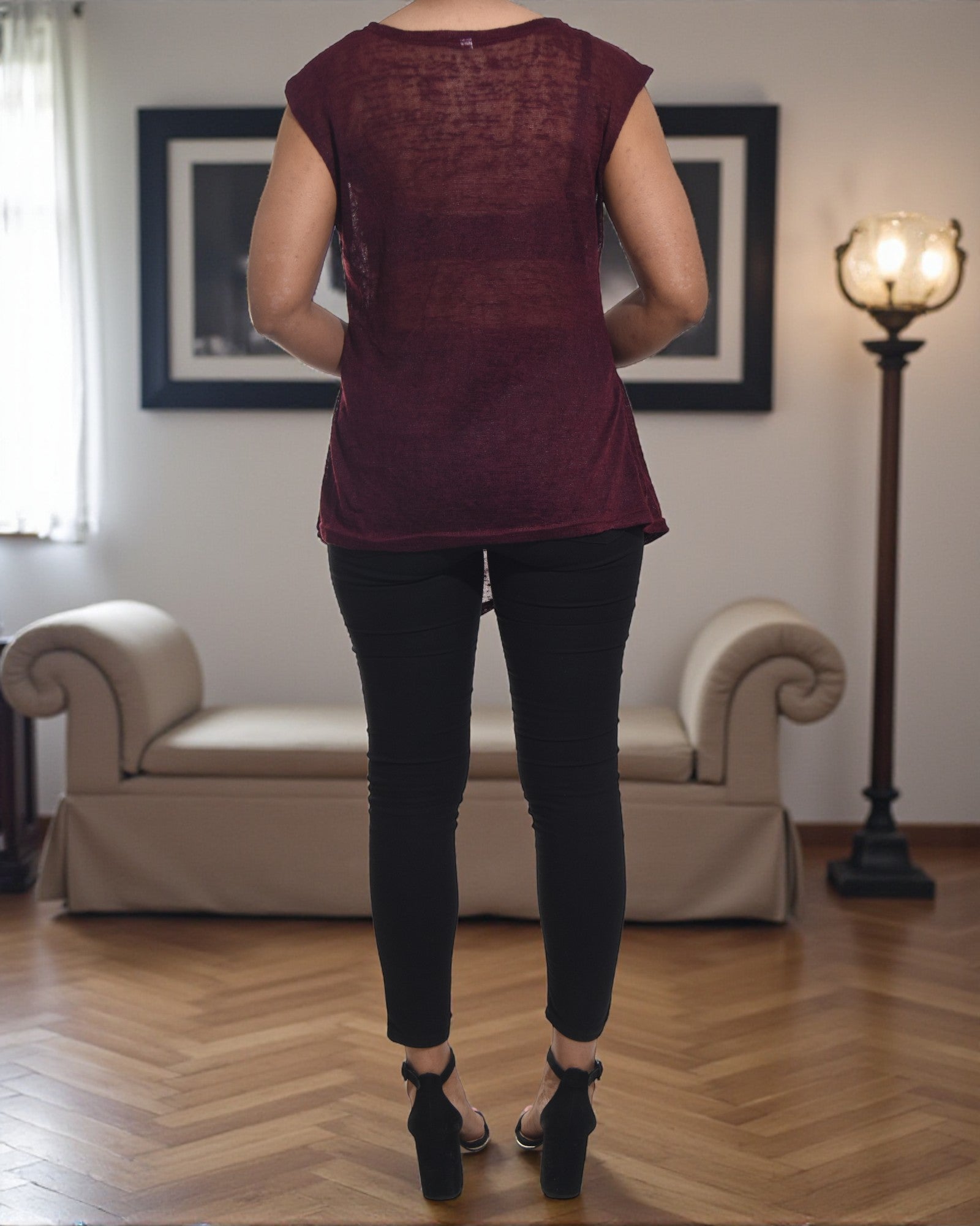 Ladies Burgundy Knit Top - StylePhase SA