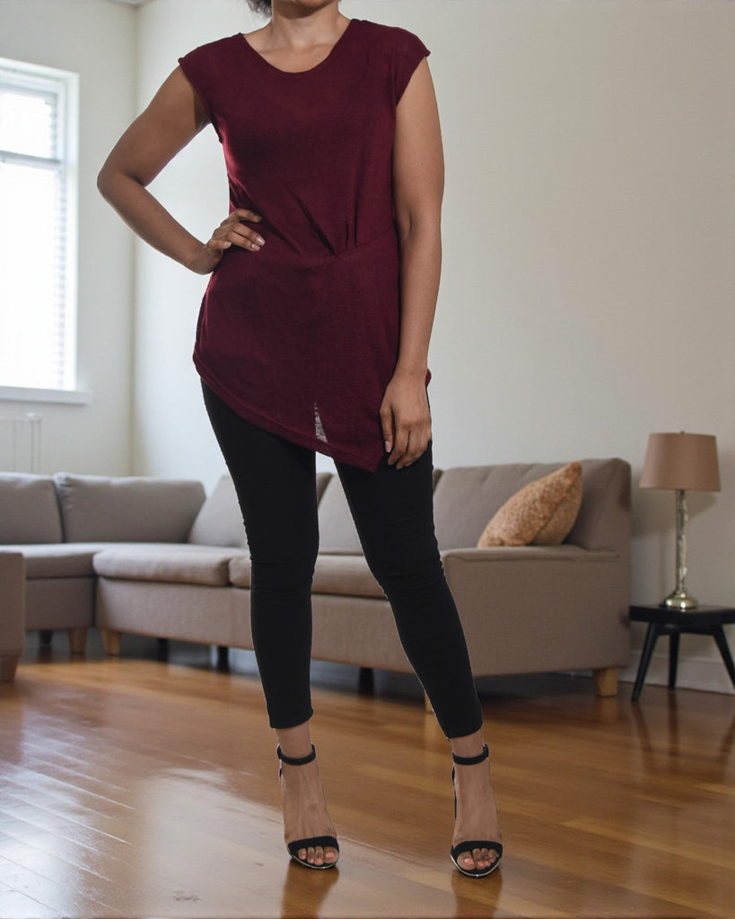 Ladies Burgundy Knit Top - StylePhase SA