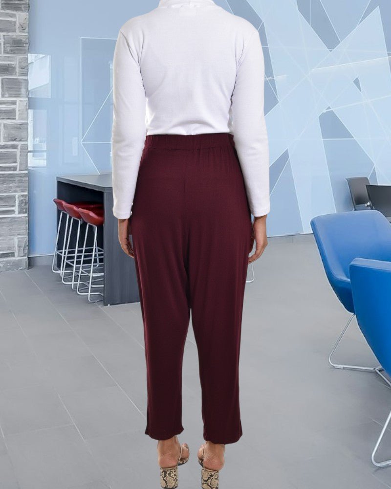 Ladies Burgundy Pocket Pants - StylePhase SA