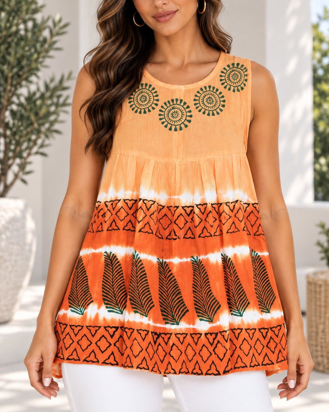 Ladies Burnt Orange Tye Dye Top - StylePhase SA