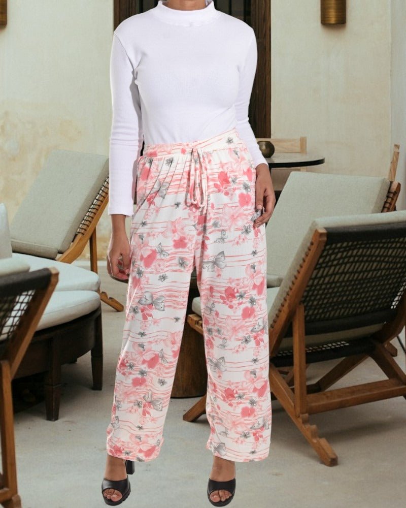 Ladies Butterfly Print Palazzo Pants - StylePhase SA