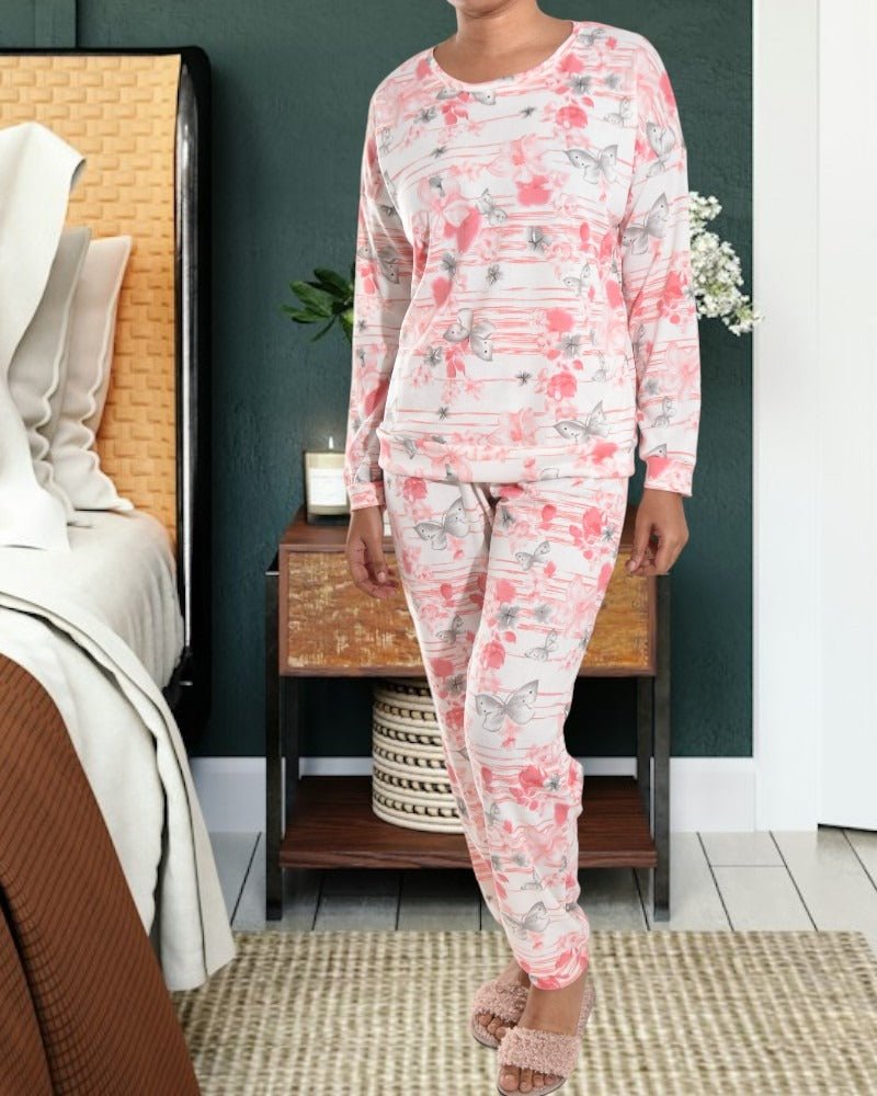 Ladies Butterfly Print Pyjama Set - StylePhase SA