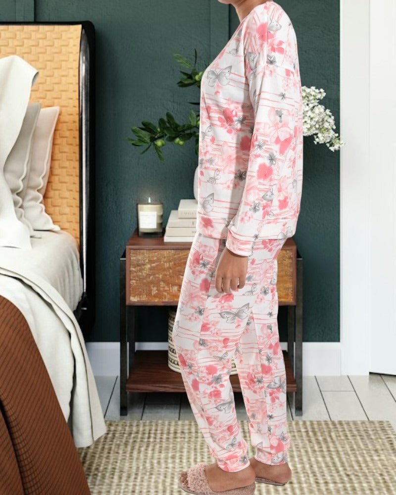 Ladies Butterfly Print Pyjama Set - StylePhase SA