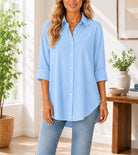 Ladies Button Shirt -Light Blue - StylePhase SA