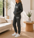 Ladies California Printed Fleece Tracksuit Set - Charcoal - StylePhase SA