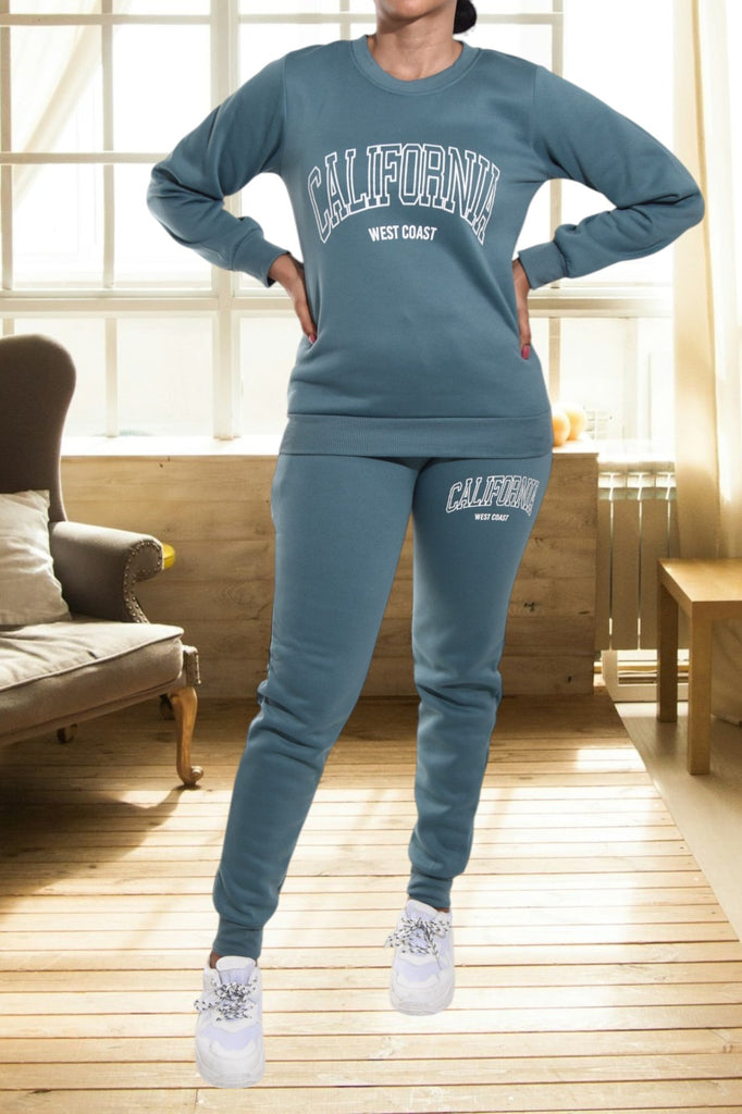 Ladies California Teal Knit Tracksuit - StylePhase SA