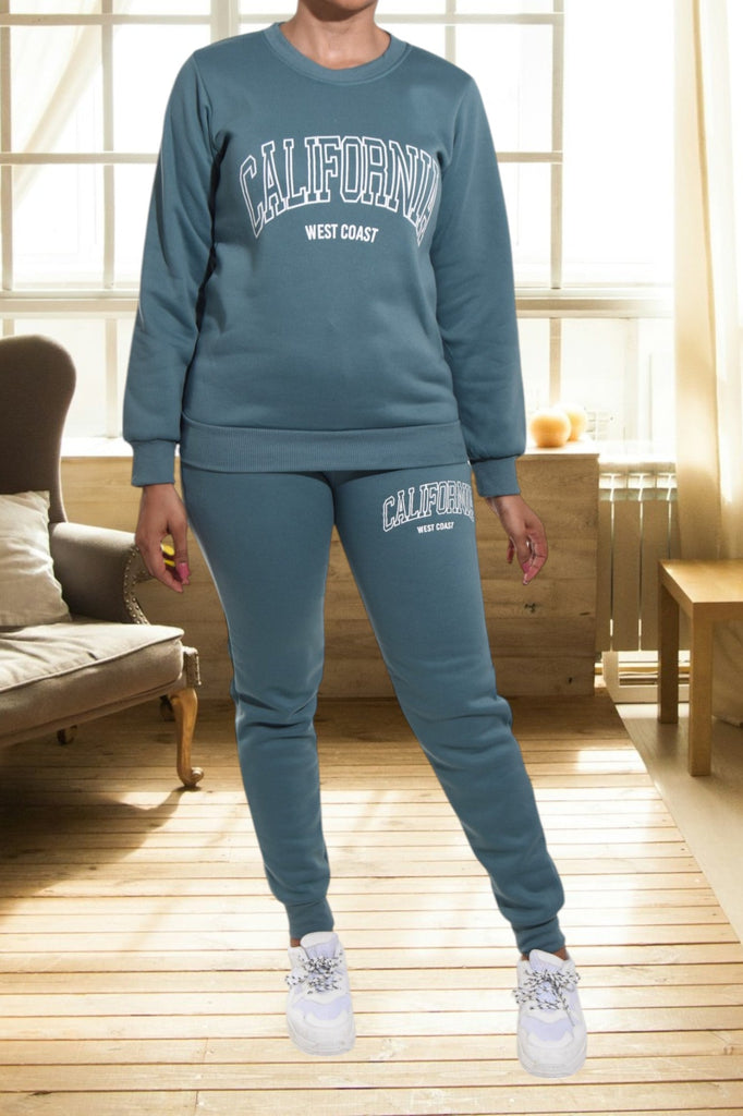 Ladies California Teal Knit Tracksuit - StylePhase SA