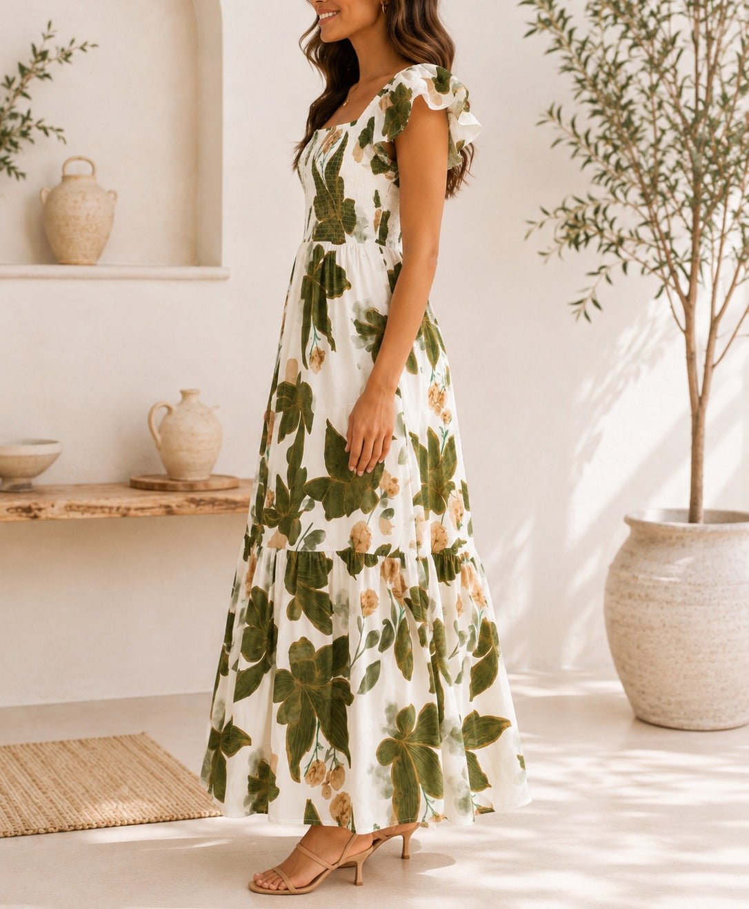 Ladies Cap Sleeve Floral Dress - StylePhase SA
