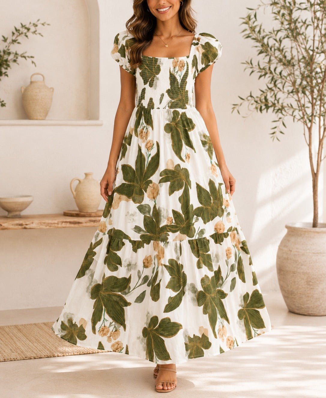 Ladies Cap Sleeve Floral Dress - StylePhase SA