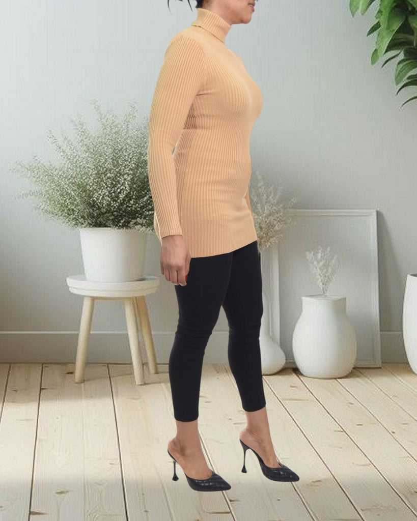 Ladies Caramel Polo Neck Dress Top - StylePhase SA
