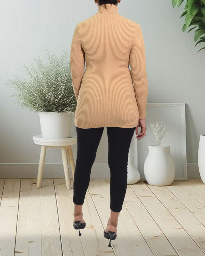 Ladies Caramel Polo Neck Dress Top - StylePhase SA