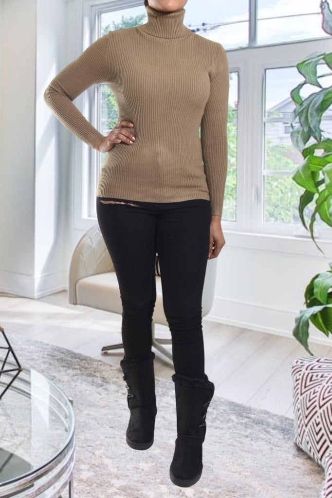 Ladies Caramel Polo Neck Jersey - StylePhase SA