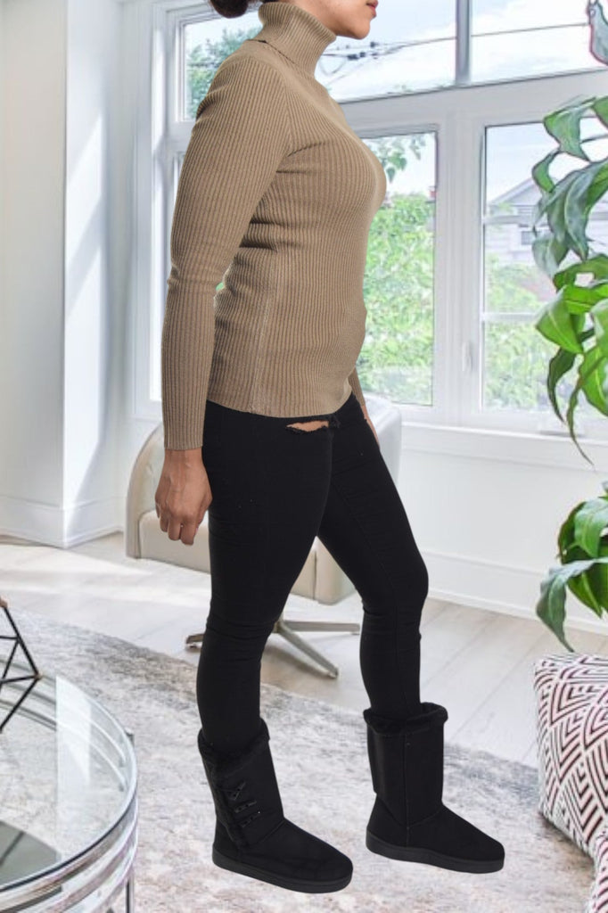 Ladies Caramel Polo Neck Jersey - StylePhase SA