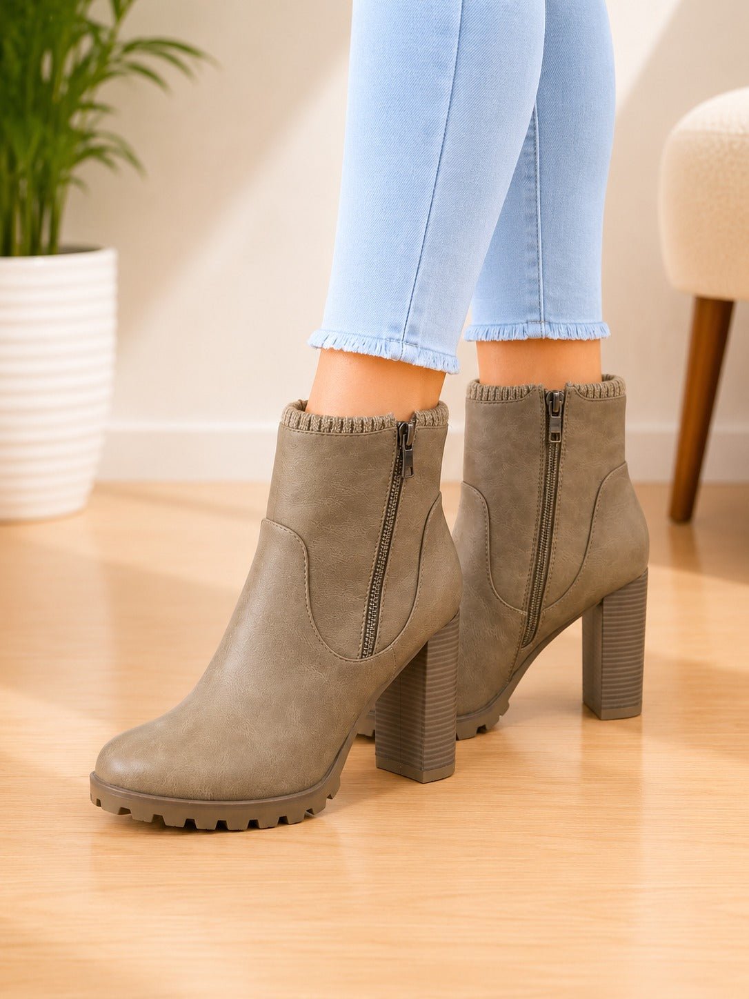 Ladies Carlina Mushroom Heel Boot - StylePhase SA