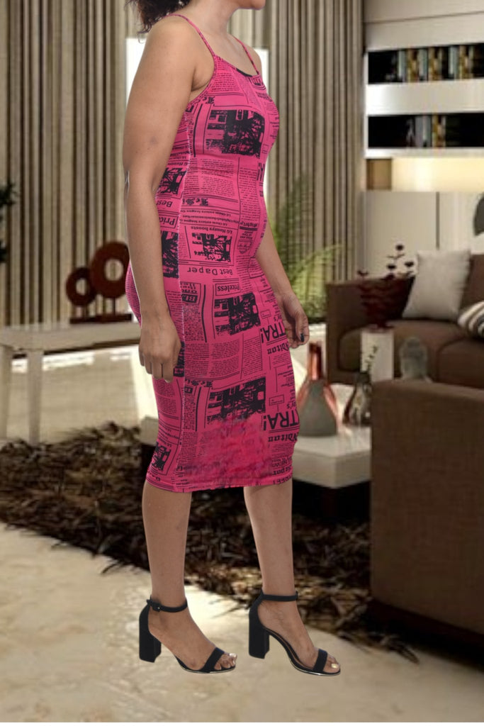 Ladies Cerise Bodycon Strappy Dress - StylePhase SA
