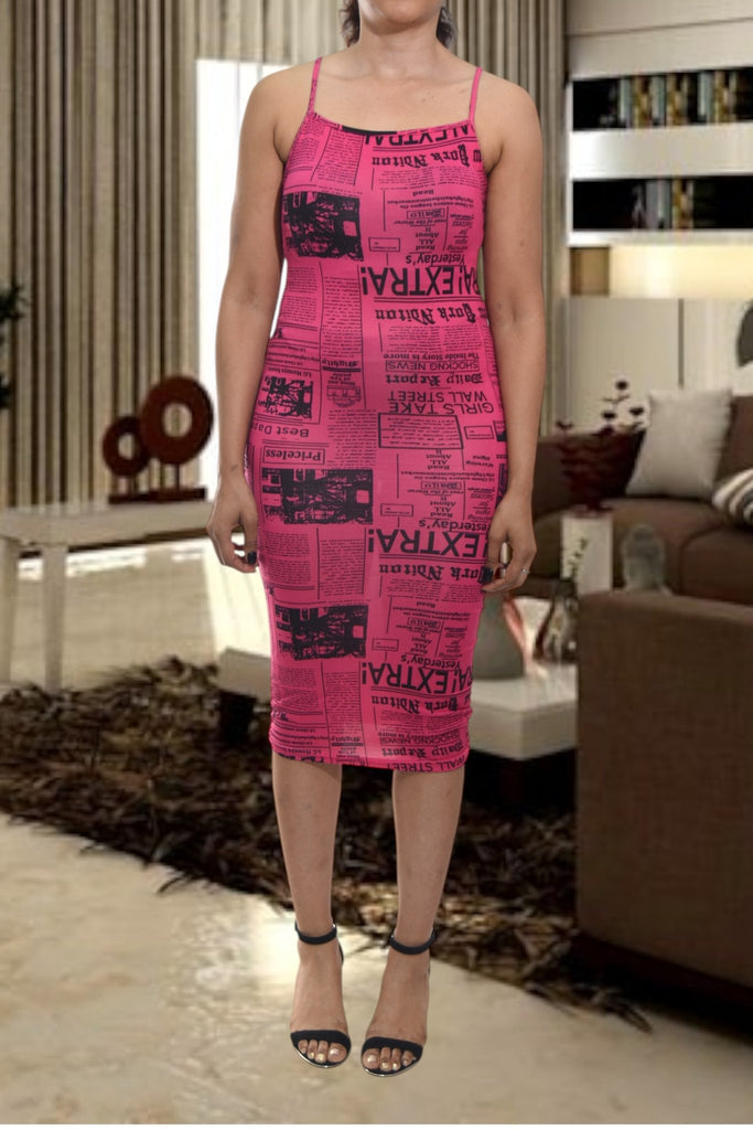 Ladies Cerise Bodycon Strappy Dress - StylePhase SA