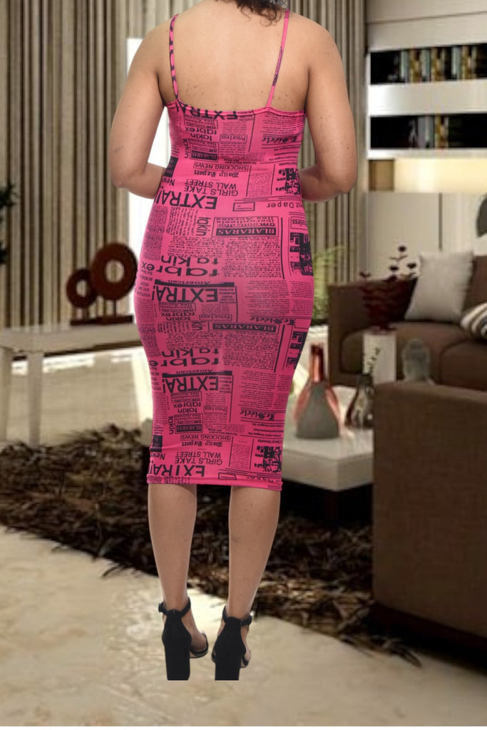 Ladies Cerise Bodycon Strappy Dress - StylePhase SA