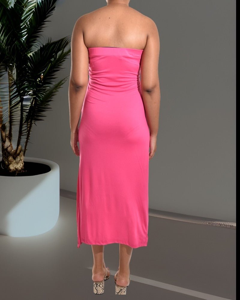Ladies Cerise Boobtube Maxi Dress - StylePhase SA