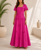 Ladies Cerise Bow Pocket Dress- New Feeling - StylePhase SA