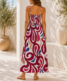 Ladies Cerise Cami Swirl Pattern Maxi Dress - StylePhase SA