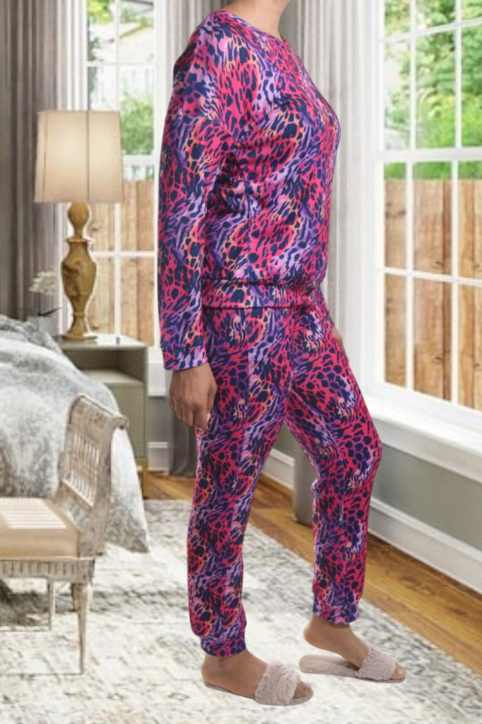 Ladies Cerise Printed Pj Set - StylePhase SA