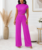 Ladies Cerise Ruched Two Piece Set - StylePhase SA