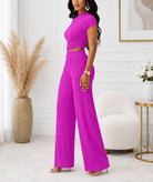Ladies Cerise Ruched Two Piece Set - StylePhase SA