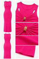 Ladies Cerise Sleeveless Twist Front Maxi Dress - StylePhase SA
