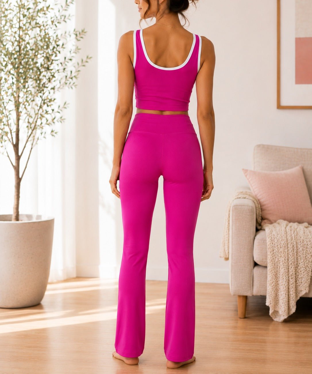 Ladies Cerise Straight Leg Two-Piece Activewear Set - StylePhase SA