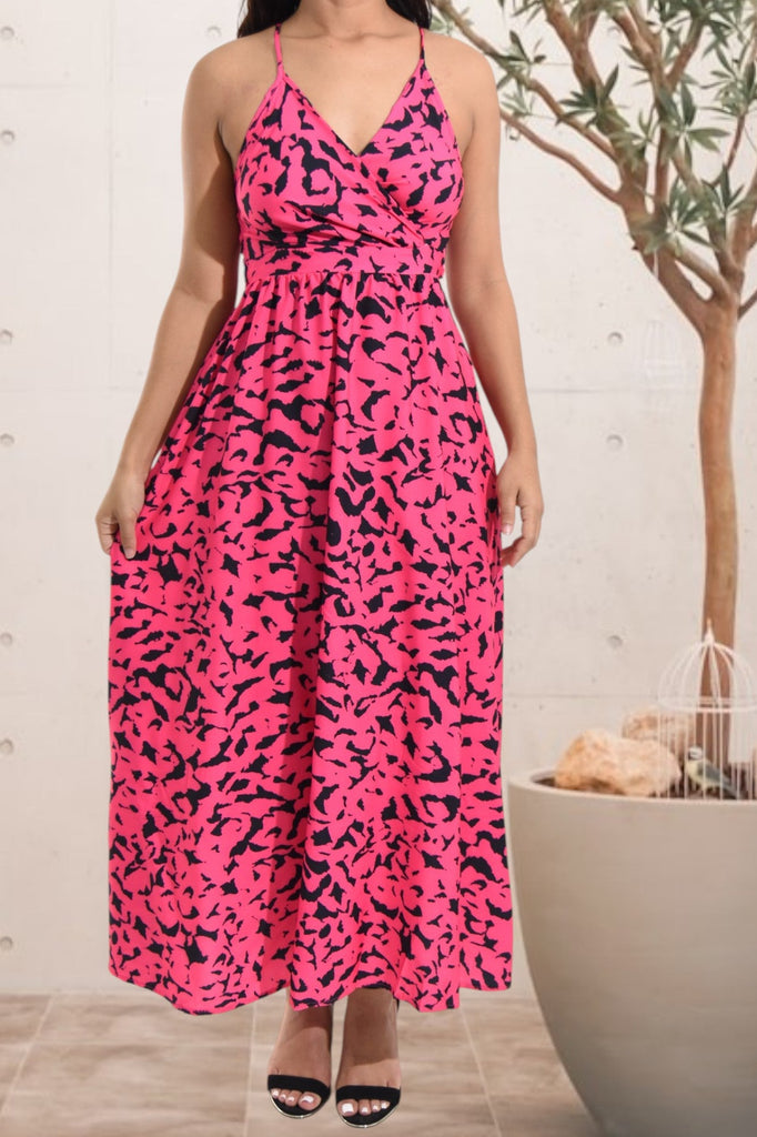 Ladies Cerise Tie Back Maxi Dress - StylePhase SA