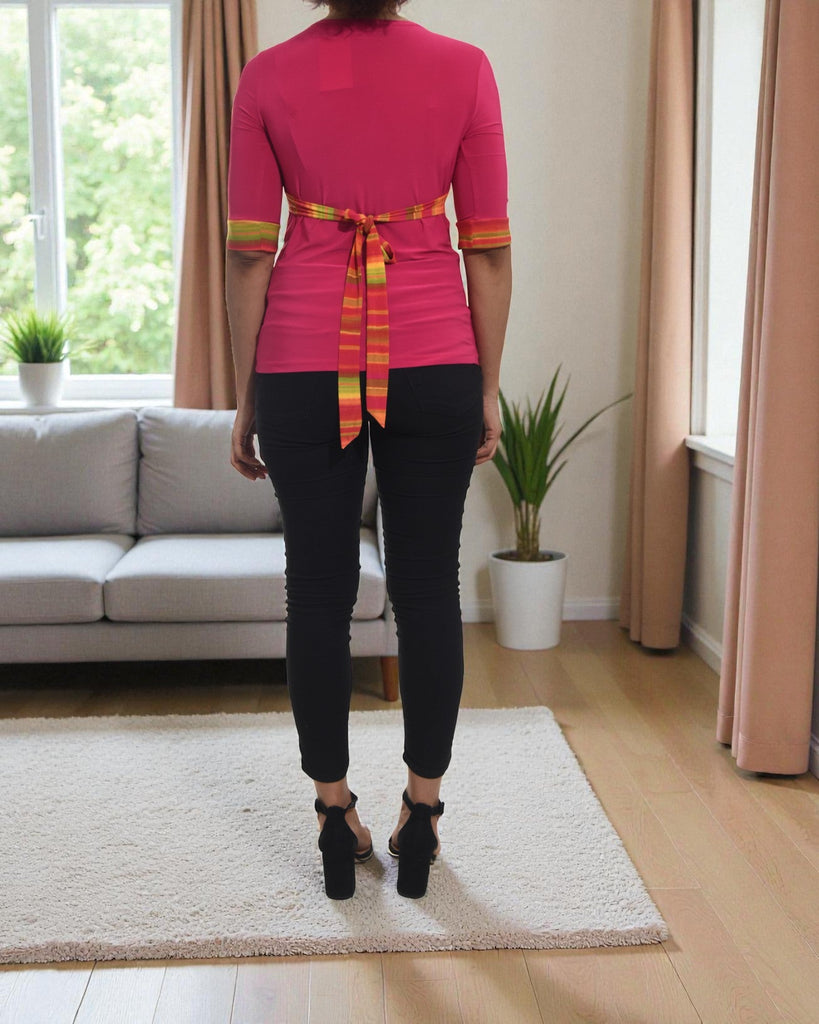 Ladies Cerise Tie Top - StylePhase SA