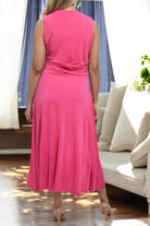 Ladies Cerise V Neck Buckle Dress - StylePhase SA