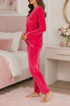 Ladies Cerise Velour Pj Set - StylePhase SA