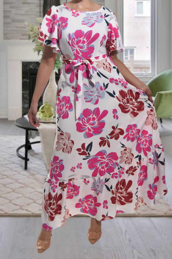 Ladies Cersie Floral Tie Maxi Dress - StylePhase SA
