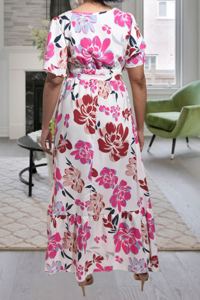 Ladies Cersie Floral Tie Maxi Dress - StylePhase SA