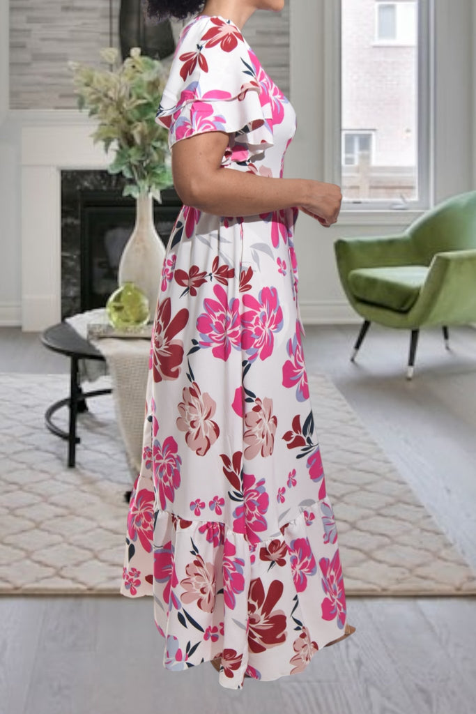 Ladies Cersie Floral Tie Maxi Dress - StylePhase SA