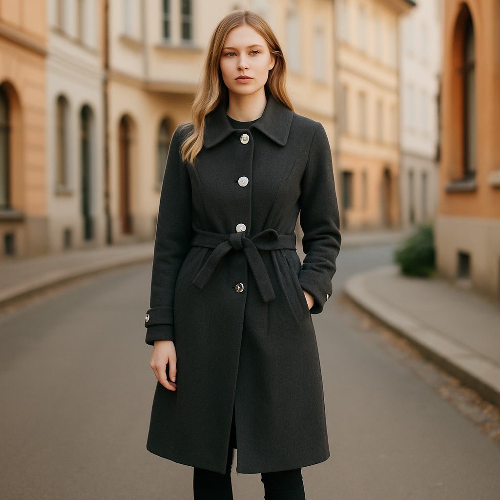 Ladies Charcoal Collar Coat - StylePhase SA