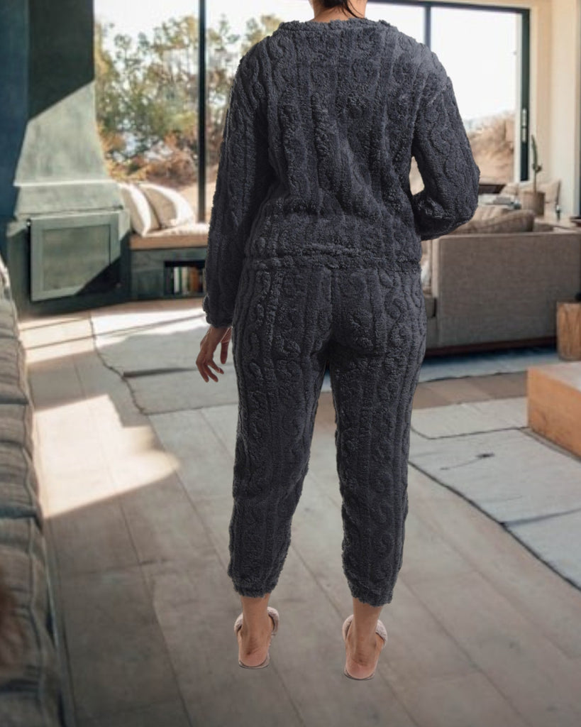 Ladies Charcoal Cuffed Pj Set - StylePhase SA
