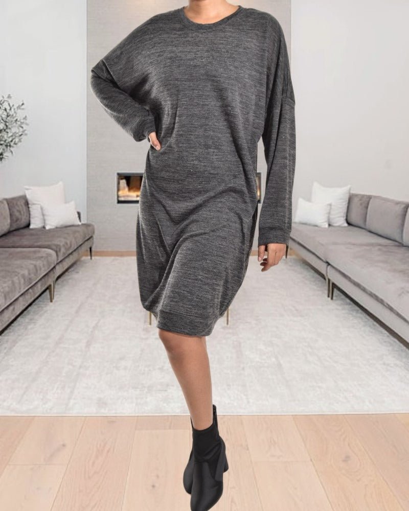 Ladies Charcoal Drop Shoulder Dress - StylePhase SA