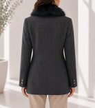 Ladies Charcoal Grey Fur Blazer - StylePhase SA