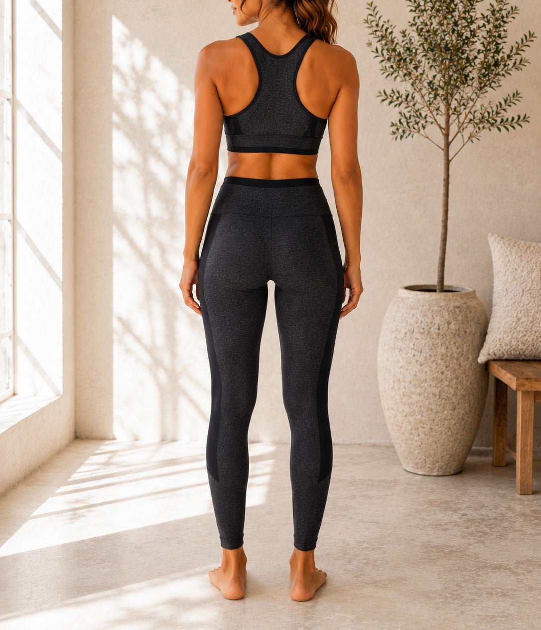 Ladies Charcoal Grey Seamless Activewear Set - StylePhase SA