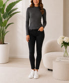 Ladies Charcoal Grey Turtle Neck Top - StylePhase SA