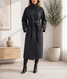 Ladies Charcoal Heavy Weight Melton Coat - StylePhase SA