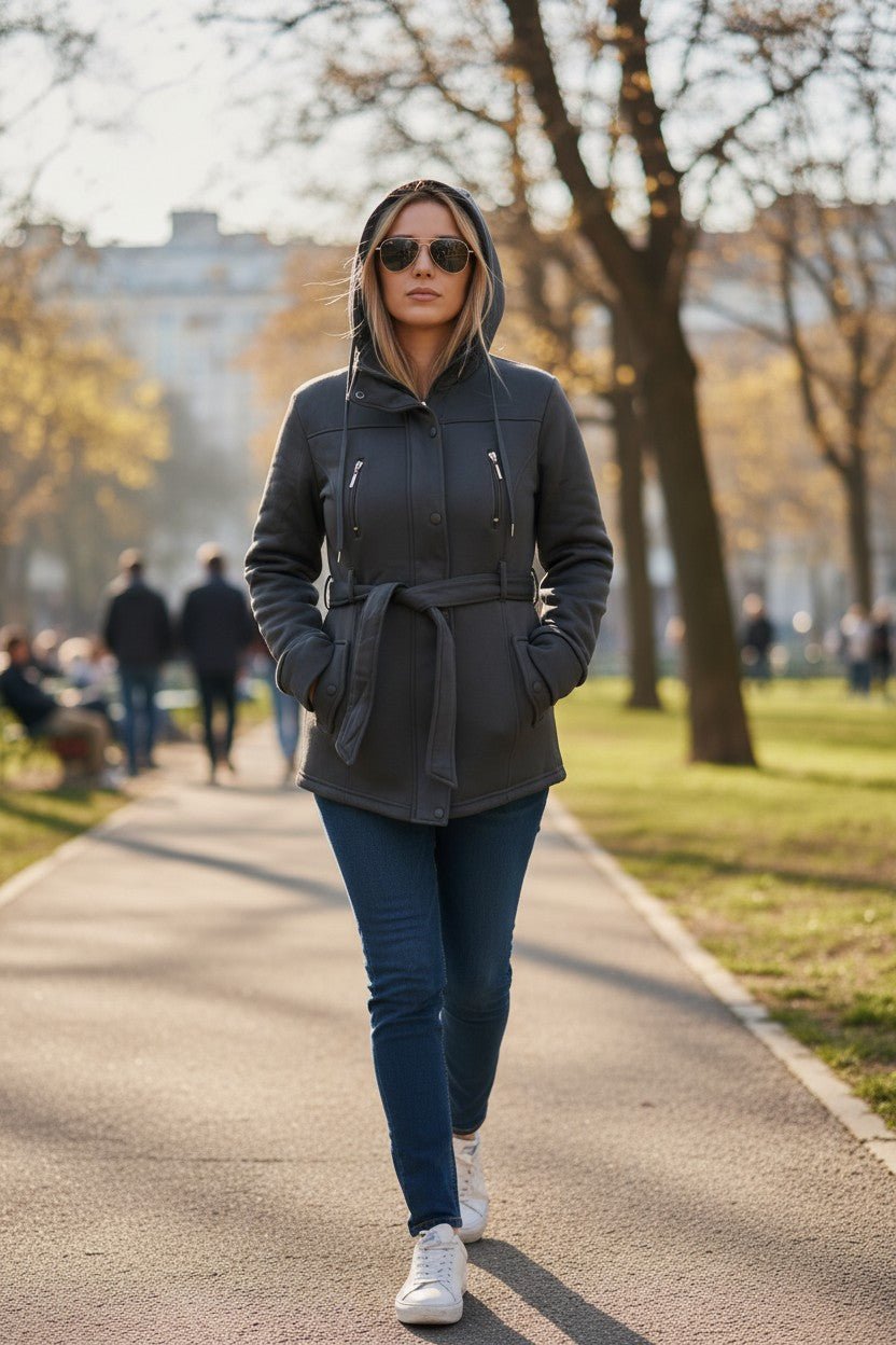 Ladies Charcoal Hoody Jackets - StylePhase SA
