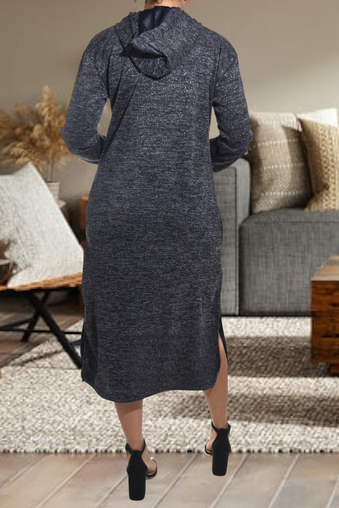 Ladies Charcoal Hoody Knit Dress - New York - StylePhase SA