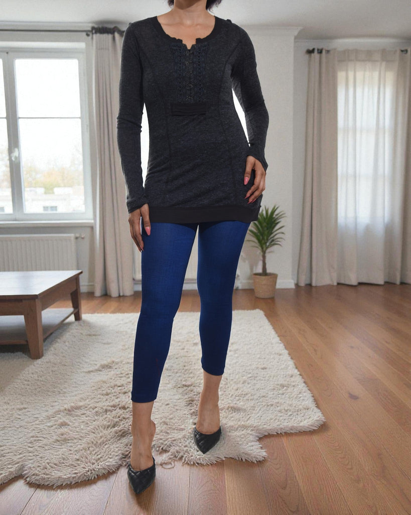 Ladies Charcoal Long Sleeve Top - StylePhase SA