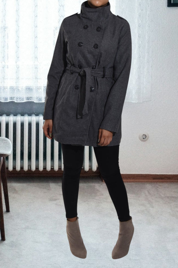 Ladies Charcoal Melton Coat - StylePhase SA