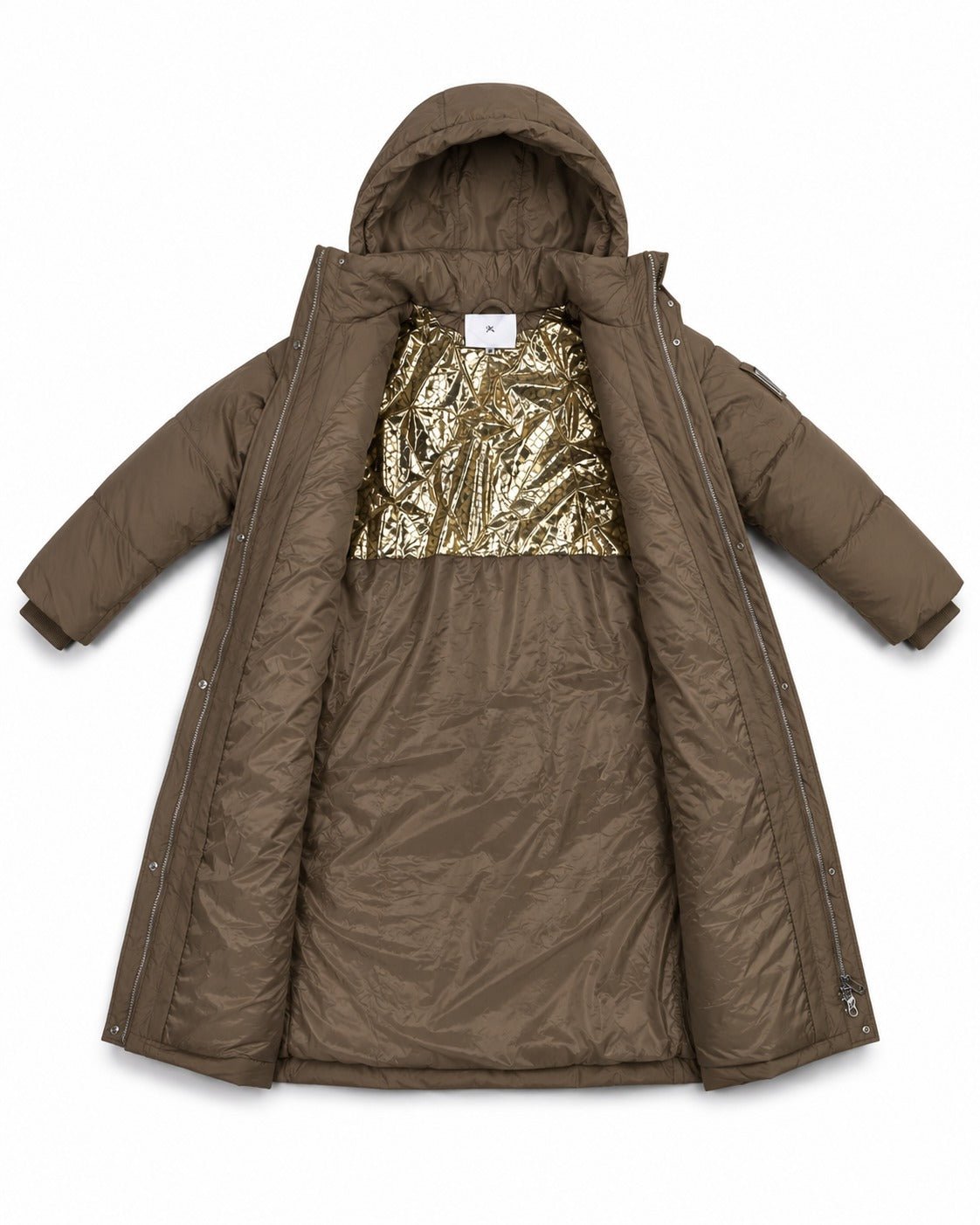 Ladies Chocolate Brown Longer Length Puffer Jacket - StylePhase SA