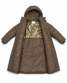 Ladies Chocolate Brown Longer Length Puffer Jacket - StylePhase SA