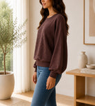 Ladies Chocolate Brown Peplum Jersey - StylePhase SA